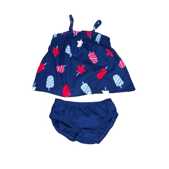 Carter's Child of Mine Baby Girl Patriotic Dress Set 2-Piece 0-3 Months Summer - Picture 2 of 6